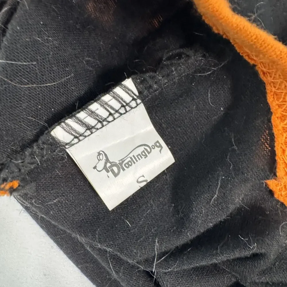 Will Trick for Treats Halloween Dog Tank Top Size S Drooling Dog Black Orange
